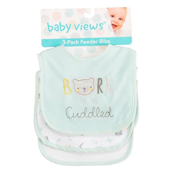 Baby Unisex baby views 3pk. Born Cuddled Bear Feeder Bibs - image 