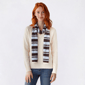 Juniors No Comment Cloud Yarn V-Neck Tunic Sweater With Scarf - image 1