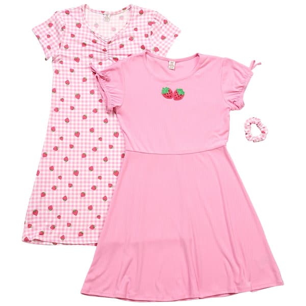 Girls (7-16) Sweet Butterfly(R) 2pk. Strawberry/Gingham Dresses - image 
