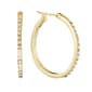 Athra 32mm Gold Over Silver Crystal Click-Top Hoop Earrings - image 1