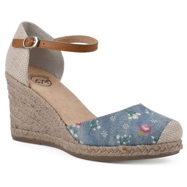 Womens White Mountain Mamba Floral Espadrille Wedge Sandals - image 