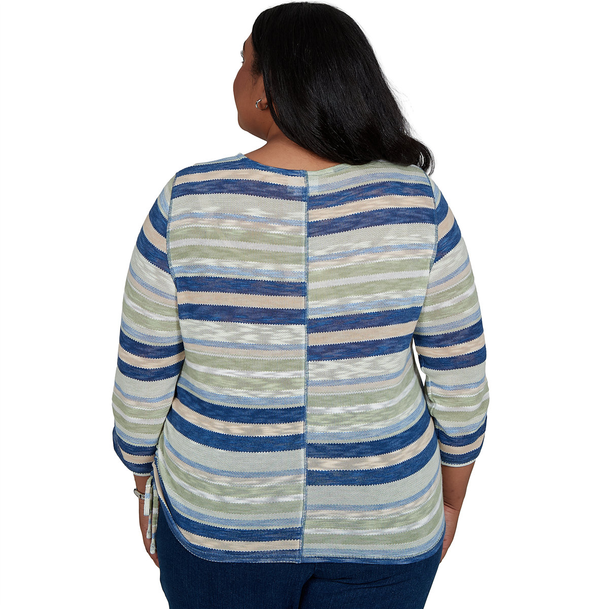 Plus Size Alfred Dunner Indigo Girls Splice Stripe Sweater