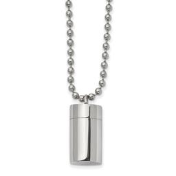 Mens Gentlemen's Classics(tm) Stainless Steel Open Capsule Necklace