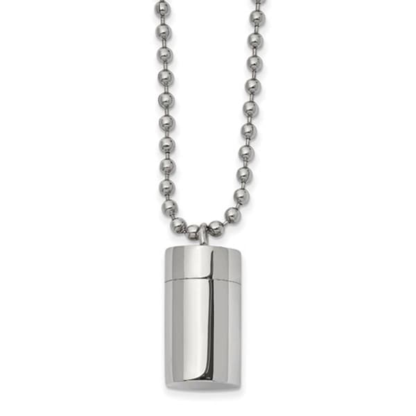 Mens Gentlemen's Classics&#40;tm&#41; Stainless Steel Open Capsule Necklace - image 