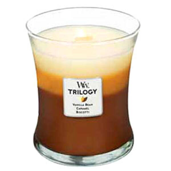 WoodWick&#40;R&#41; Trilogy Cafe Sweets 10oz. Medium Candle - image 