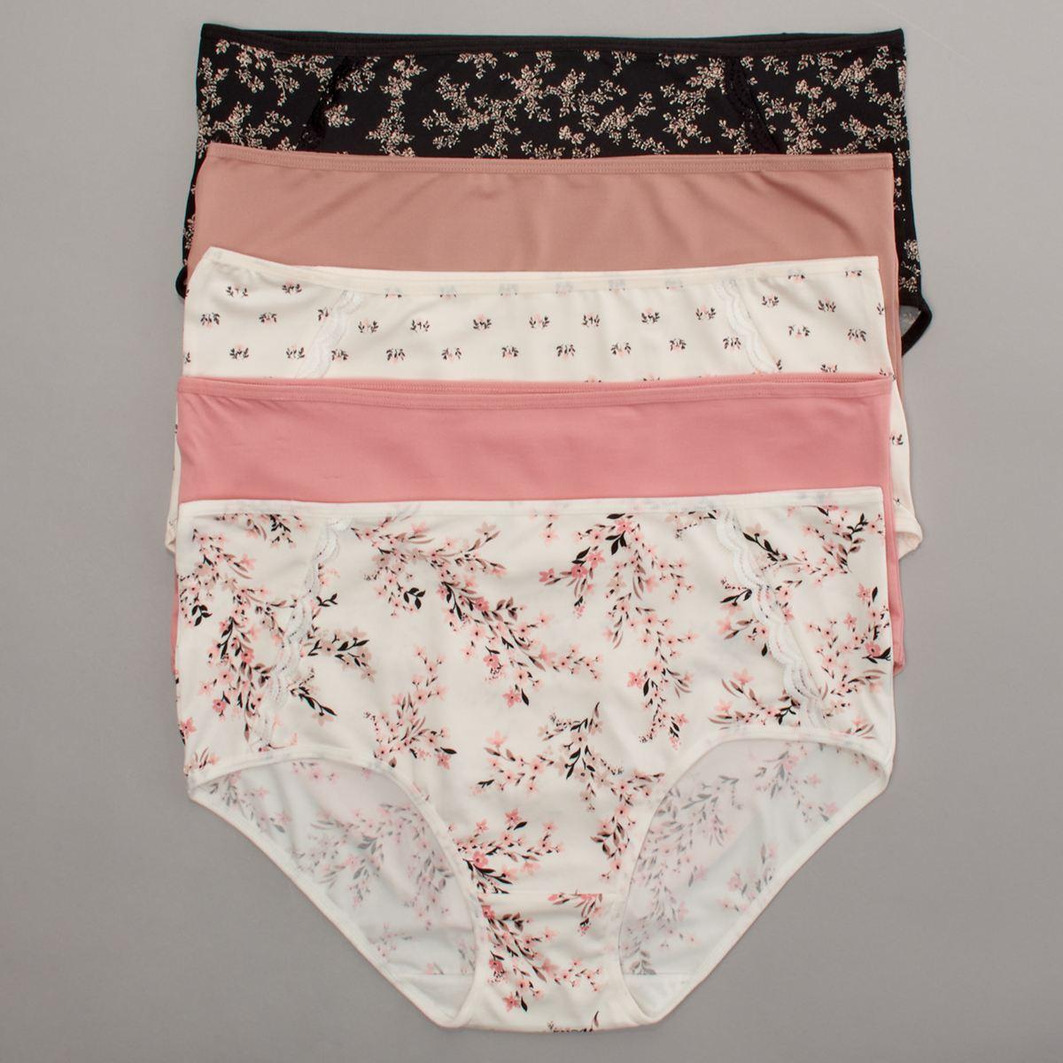 Plus Size Laura Ashley(R) 5pk. Brief Panties - LS8609-5PKHF
