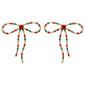 Bow Rhinestone Christmas Earrings - image 1