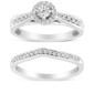 Haus of Brilliance Diamond Halo & Pave Shank Engagement Ring Set - image 1