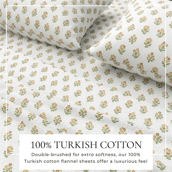Freshfolds Winter Flowerbuds Flannel Sheet Set