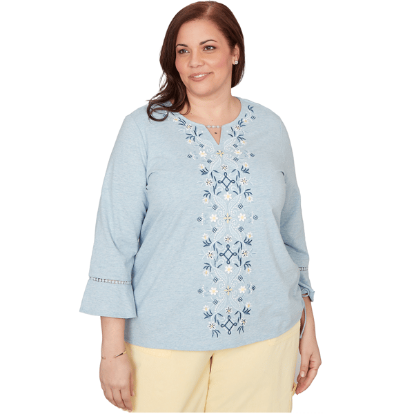 Plus Size Alfred Dunner Out Of The Blue Center Scroll Embroidere