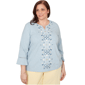 Plus Size Alfred Dunner Out Of The Blue Center Scroll Embroidere - image 1