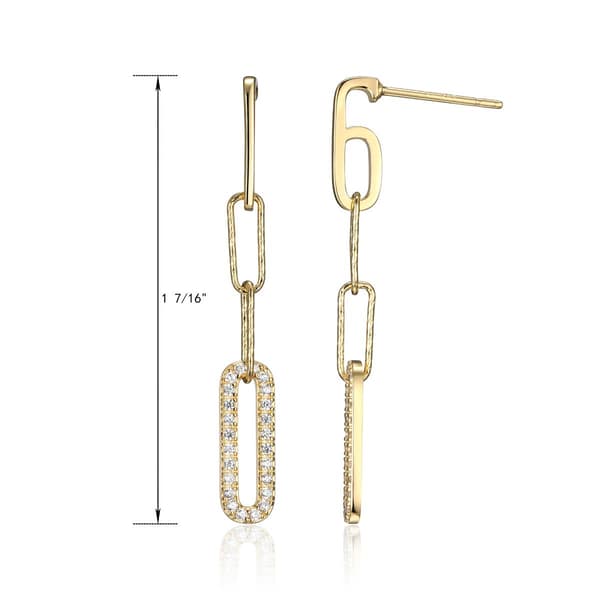 Forever Facets 18kt. Gold Over Sterling  Post Dangle Earrings