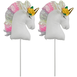 Northlight Plush Rainbow Unicorn Christmas Picks - Set of 2