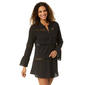 Womens Anne Cole Solid Bell Sleeve Crochet Trim Cover Up - image 3
