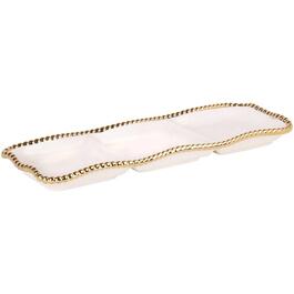 Home Essentials 14.75in. Gold 3 Section Tray