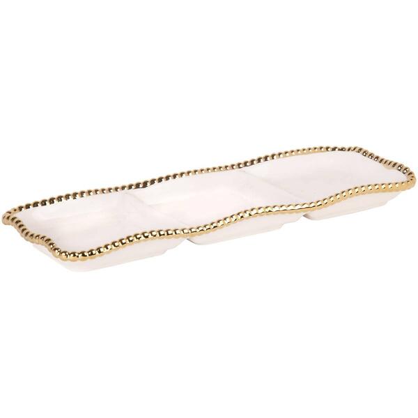 Home Essentials 14.75in. Gold 3 Section Tray - image 