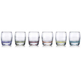 Home Essentials Tri-Color Shot Glasses -  Set of 6