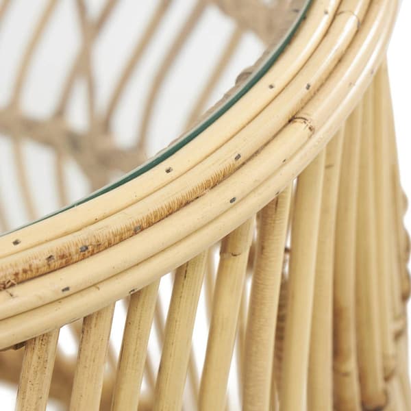 9th & Pike® Natural Brown Rattan Accent Table