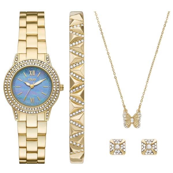 Womens Folio Mother of Pearl Watch & Jewelry Set - FMDFL2095 - image 