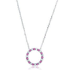 Gemstone Classics&#40;tm&#41; Pink & White Sapphire Necklace