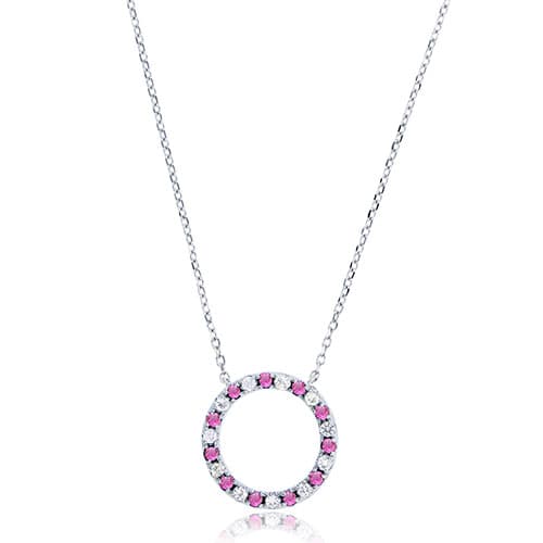 Gemstone Classics(tm) Pink & White Sapphire Necklace - image 