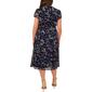 Plus Size MSK Short Sleeve Pattern Chiffon Pintuck Midi Dress - image 2