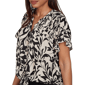 Womens Ruby Rd. Tropical Noir Short Sleeve Floral Tie Hem Blouse - image 5