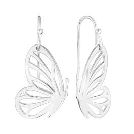 Athra Fine Silver Plated Laser Cut Butterfly Drop Earrings