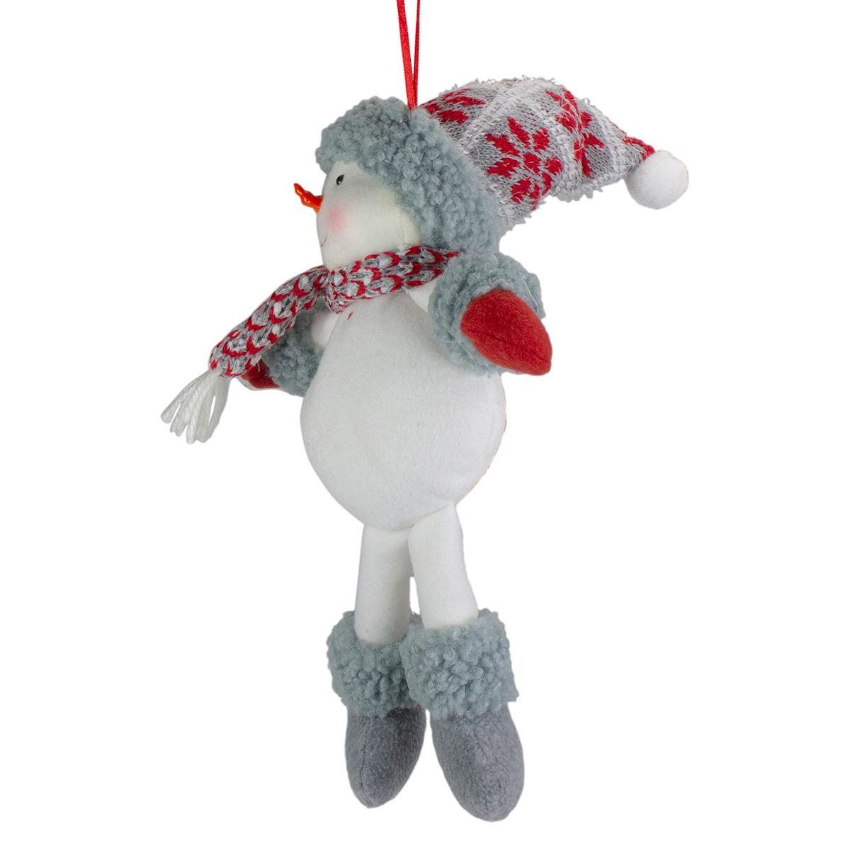 Northlight 14in. Plush Snowman Hanging Christmas Ornament