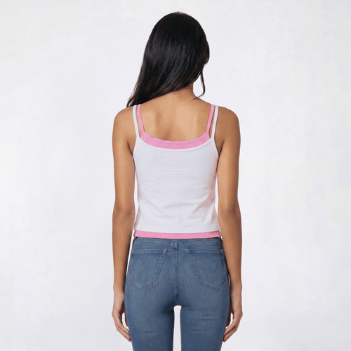 Juniors Attitude Not Included Double Layer Hibiscus Tank Top