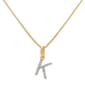 Gianni Argento Two-Tone Lab White Sapphire K Pendant Necklace - image 1