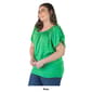 Plus Size 24/7 Comfort Apparel Short Sleeve Split Shoulder Blouse - image 5