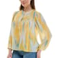 Womens Zac & Rachel Long Sleeve Blurred Watercolor Blouse - image 4