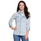 Womens Ali Miles 3/4 Roll Tab Sleeve Star Button Front Blouse - image 1