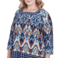 Plus Size Alfred Dunner Summer Solstice Ikat Diamond Blouse - image 5