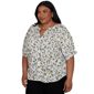 Plus Size Emaline La Vita Costiera Elbow Sleeve Floral Blouse - image 3