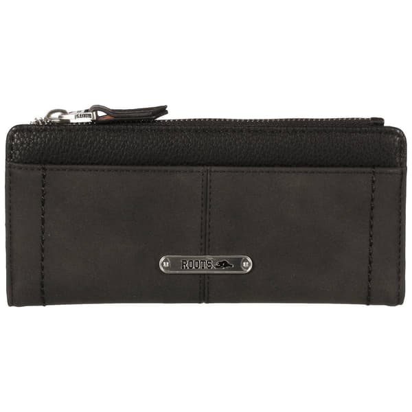 Womens Roots 73  RFID Slim Clutch Wallet with Top Zipper - image 
