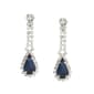 Rosa Rhinestones Clear & Blue Rhinestone Long Teardrop Earrings - image 1