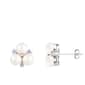 Splendid Pearls White Cluster Pearl Sterling Silver Earrings - image 1