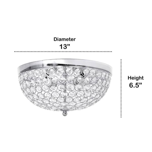 Lalia Home 2pk. Crystal Glam 2 Light Ceiling Flush Mount