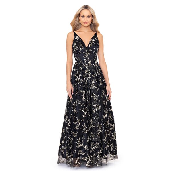 Juniors Blondie Nites Over Glitter Glitter Vine Mesh A-Line Dress
