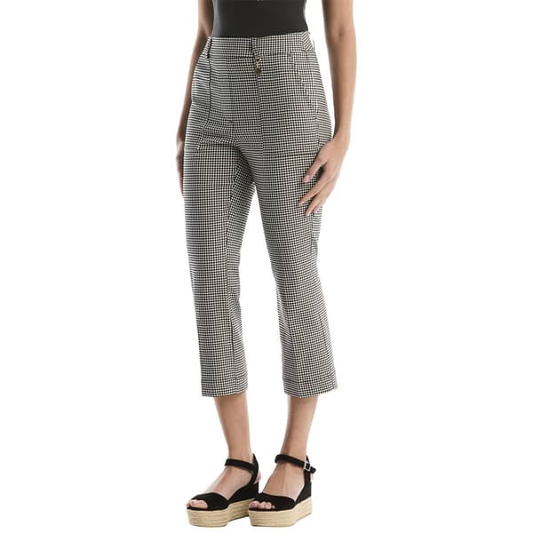 Womens Rafaella(R) Porkchop Pocket Kick Flare Gingham Pants - image 
