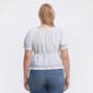 Plus Size Architect® Peasant Floral Embroidery Peplum Blouse - image 2