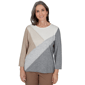 Womens Alfred Dunner Regent Street Studded Color Block Sweater - image 1