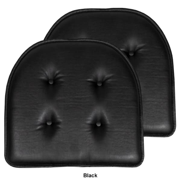 Sweet Home Collection Memory Foam Faux Leather Chair Pad