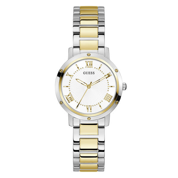 Womens Guess Silver/Gold-Tone White Dial Watch - GW0404L2 - image 