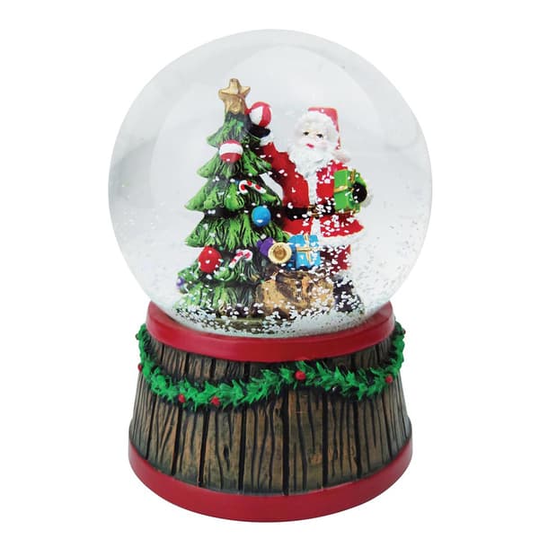Santa's Workshop 4in. Santa and Tree Musical Snow Globe - image 