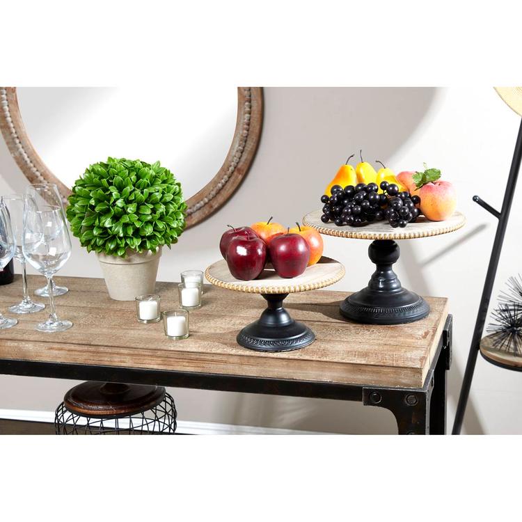 9th &amp; Pike® Natural Wood Beaded Trim Trays - Set of 2