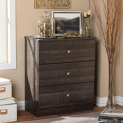Baxton Studio Decon 3 Drawer Storage Chest