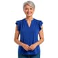 Womens Adrianna Papell Smocked Shoulder Split Neck Blouse - image 4